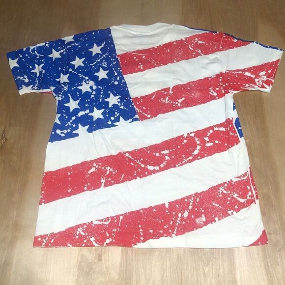 Vintage 90’s Hot Rod Super Nationals Canfield OH T Shirt XL US Flag All Over AOP - Picture 3 of 6